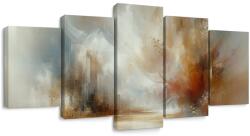 Dovido Tablou 5-piese culori calde în abstract - 200x100