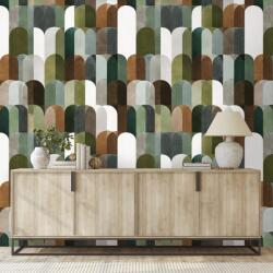 Dovido Fototapet modele arcuite verde-maro - 147x99
