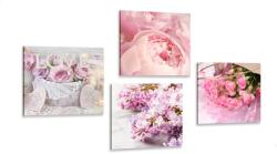 Dovido Set tablouri natura moartă delicată a florilor - 4x 60x60