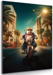 Dovido Tablou porcul pe motoretă pe străzile din Las Vegas - 60x90