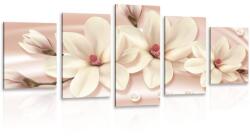 Dovido Tablou 5-piese magnolie de lux cu perle - 150x75