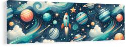 Dovido Tablou cosmos cu rachetă și stele - 90x30