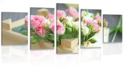 Dovido Tablou 5-piese compoziție florală delicată - 100x50