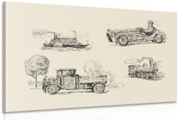 Dovido Tablou mijloace de transport în design retro - 60x40