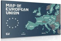 Dovido Tablou hartă educațională cu denumirile tărilor din uniunea europeană - 120x80