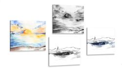 Dovido Set tablouri în combinații interesante de pictură în ulei - 4x 40x40