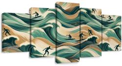 Dovido Tablou 5-piese valuri de mare și surfing - 100x50