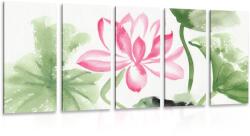 Dovido Tablou 5-piese floare lotus de acuarelă - 150x75