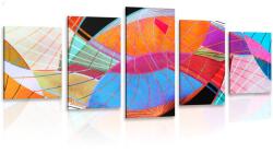 Dovido Tablou 5-piese abstracție viu colorată - 100x50