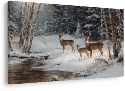 Dovido De Crăciun tablou pădure de iarnă cu cerbi frumoși - 40x30