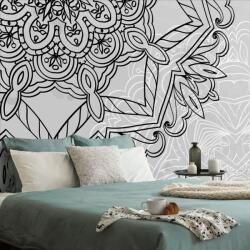 Dovido Tapet Mandala în design alb-negru - 245x270