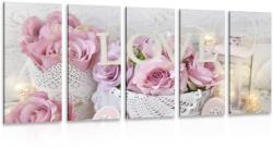 Dovido Tablou 5-piese decor romantic în stilul vintage - 200x100