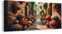 Dovido Tablou stradă plină de flori - 200x100