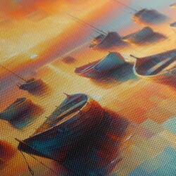 Dovido Tablou bărci pe luciul liniștit - 100x50