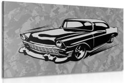 Dovido Tablou veteranul retro în alb-negru - 150x100