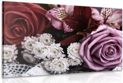 Dovido Tablou retro buchetul de trandafiri - 150x100