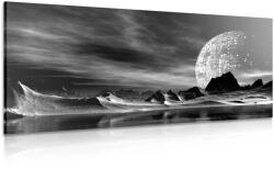 Dovido Tablou planeta futuristă în design alb-negru - 100x50