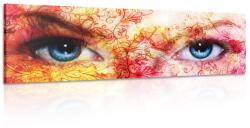 Dovido Tablou ochi albaștri cu elemente abstracte - 150x50