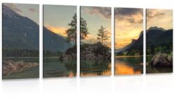 Dovido Tablou 5-piese peisaj montan lângă lac - 150x75