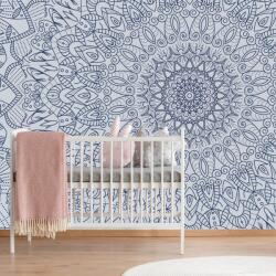 Dovido Tapet autoadeziv Mandala decorativă detaliată în culoarea albastră - 245x165