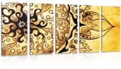 Dovido Tablou 5-piese Mandala cu atingere vintage - 150x75