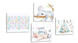 Dovido Set tablouri pentru copii în culori frumoase - 4x 60x60