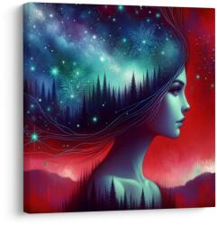 Dovido Tablou galaxie de vis și siluetă - 50x50