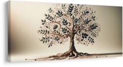 Dovido Tablou arborele vieții cu frunze și spirale - 60x30