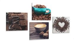Dovido Set tablouri mirosul de cafea bună - 4x 60x60