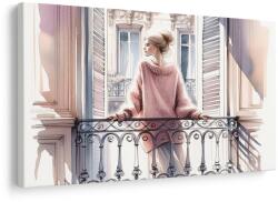 Dovido Tablou fată în pulover roz pe balcon - 60x40