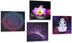 Dovido Set tablouri natura moartă Zen cu Buddha - 4x 60x60