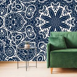 Dovido Tapet Mandala albă pe fundal albastru - 147x270