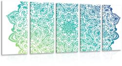 Dovido Tablou 5-piese Mandala în albastru-verde - 150x75