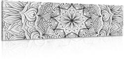 Dovido Tablou Mandala etnică abstractă în design alb-negru - 120x40