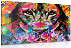 Dovido Tablou cap de leu colorat - 120x80