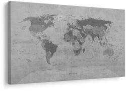 Dovido Tablou pe plută hartă mondială în tonuri de gri - 90x60 flags