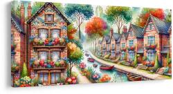 Dovido Tablou stradă cu flori - 80x40