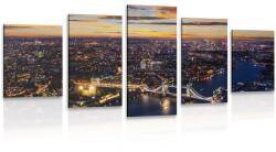 Dovido Tablou 5-piese vedere aeriană la Tower Bridge - 150x75