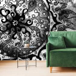 Dovido Tapet Mandala în alb-negru - 98x66