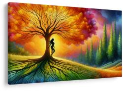 Dovido Tablou siluetă misterioasă lângă arborele vieții - 120x80