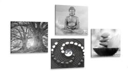 Dovido Set tablouri Feng Shui în stilul alb-negru - 4x 40x40