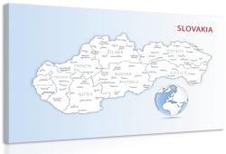 Dovido Tablou hartă a Republicii Slovace - 30x20
