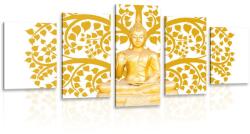 Dovido Tablou 5-piese Budha cu copacul vieții - 100x50