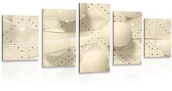 Dovido Tablou 5-piese de lux în design sepia - 200x100