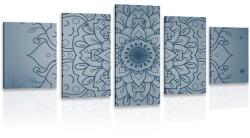 Dovido Tablou 5-piese floare albastră închisă de Mandala - 150x75