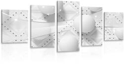 Dovido Tablou 5-piese lux alb în design alb-negru - 100x50