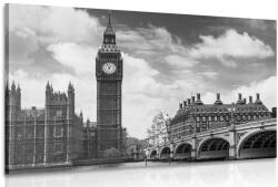 Dovido Tablou Big Ben în Londra în design alb-negru - 120x80