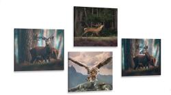 Dovido Set tablouri frumusețea animalelor de pădure - 4x 40x40