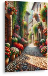 Dovido Tablou stradă pietruită în flori - 60x90