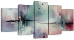 Dovido Tablou 5-piese armonie abstractă de culori - 100x50
